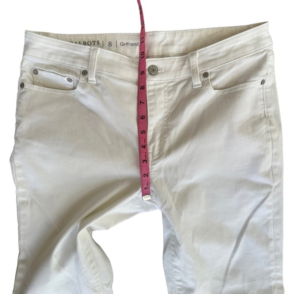 Talbots White Jeans Women's Flawless Girlfriend Size:‎ 8 - Picture 7 of 9
